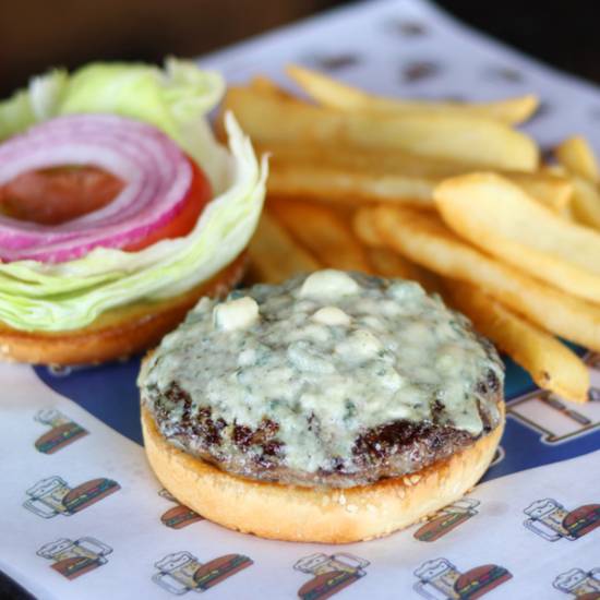 Order Blue Cheese Burger food online from Burgers & Beer store, El Centro on bringmethat.com
