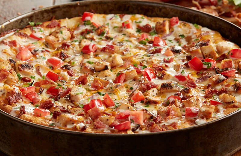 Order Chicken Bacon Ranch Deep Dish Pizza food online from BJs Restaurant & Brewhouse store, Greenwood on bringmethat.com