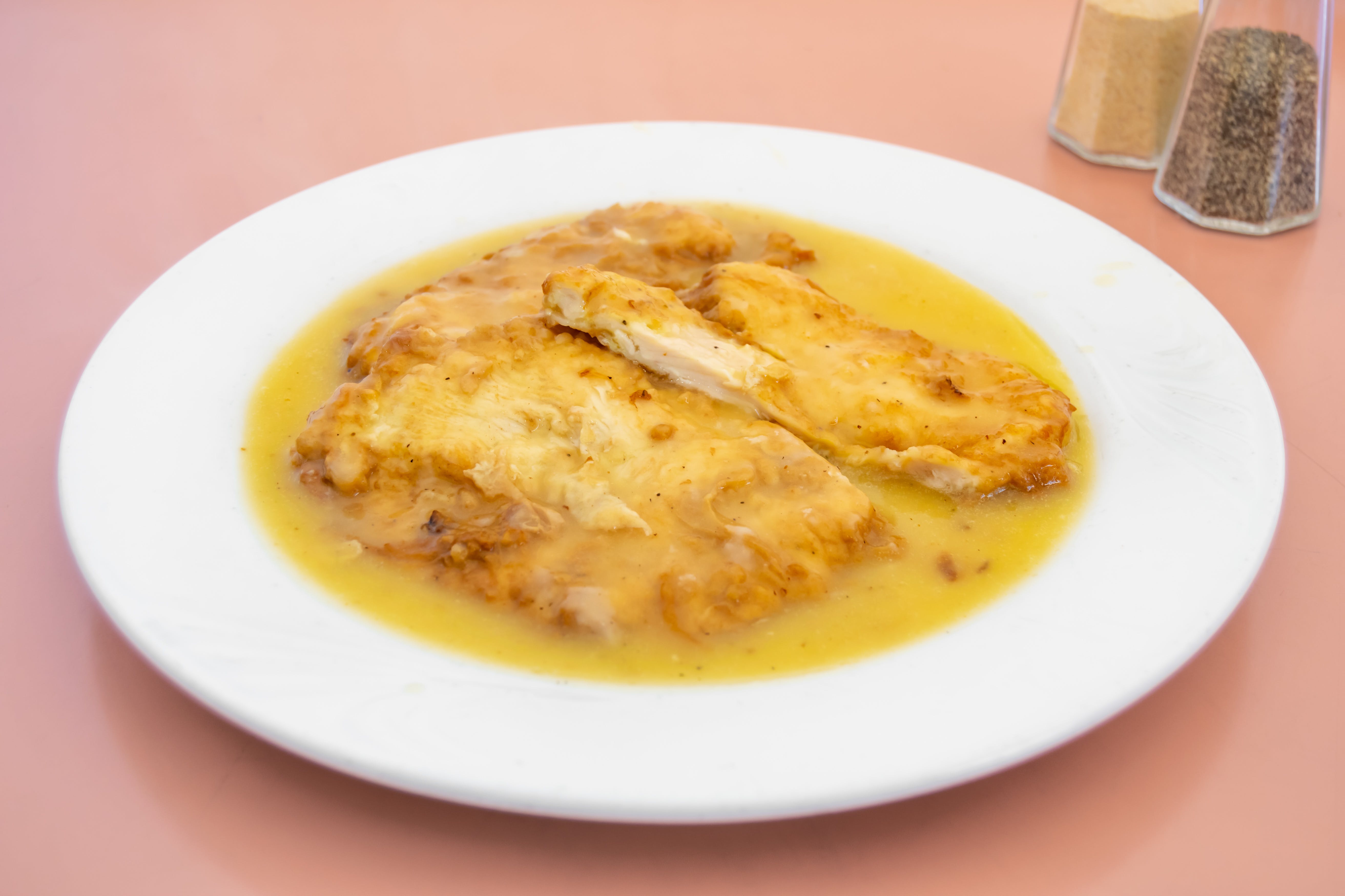 Order Boneless Chicken Francaise - Entree food online from Angelo's Pizza store, Bloomfield on bringmethat.com