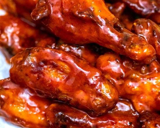 Order 15 PCS BUFFALO WINGS w BBQ SAUCE food online from Crown Fried Chicken & Halal Foods store, Wilkes-Barre on bringmethat.com