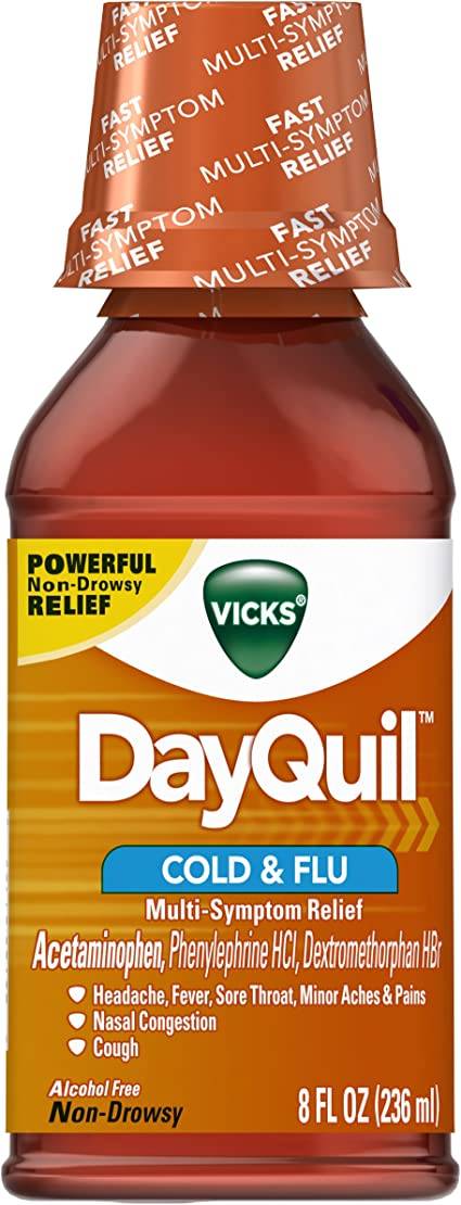 Order Vicks Dayquil Cold Flu Multi-Symptom Relief Liquid food online from Exxon Food Mart store, Port Huron on bringmethat.com