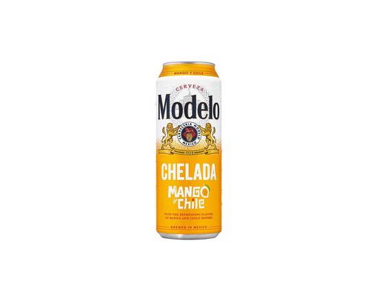 Order Modelo Chelada Mango 24oz Can food online from Extra Mile 2047 store, Fairfield on bringmethat.com