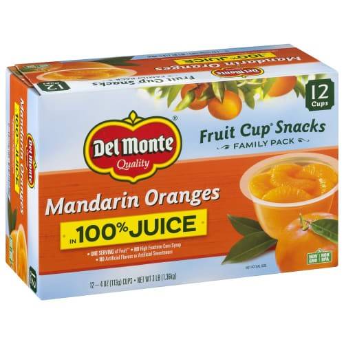 Order Del Monte · Mandarin Oranges in Lightly Sweetened Juice (12 x 4 oz) food online from Winn-Dixie store, Long Beach on bringmethat.com