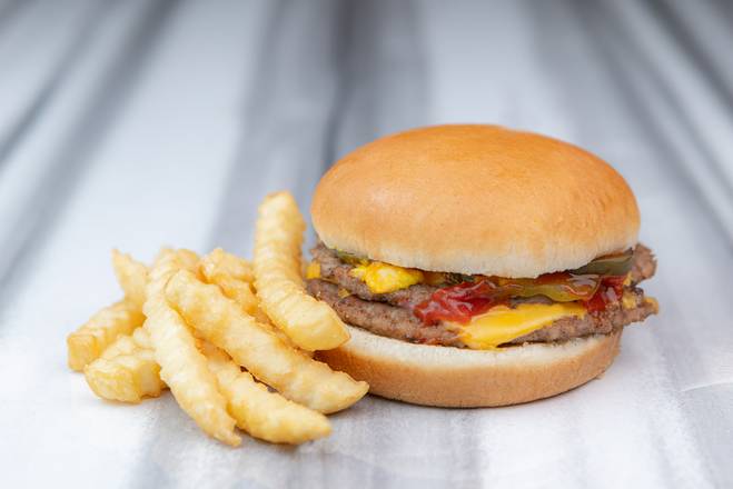 Order #4 - Double Cheeseburger Meal food online from Penguin Point #15 store, Auburn on bringmethat.com