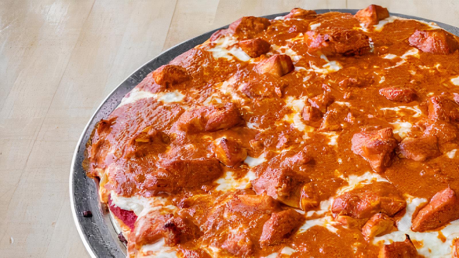 Order Butter Chicken Pizza - Halal food online from Rumis Market & Grill store, Cleveland on bringmethat.com