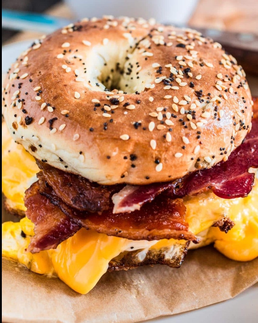 Order Bagel with Bacon, Egg, and Cheese food online from Mi Yucatan store, San Francisco on bringmethat.com