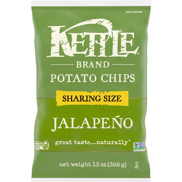 Order Kettle Brand - Snacks  - Jalapeno Chips -  13 oz (Sharing Size) food online from Luv Mart store, Santa Cruz on bringmethat.com