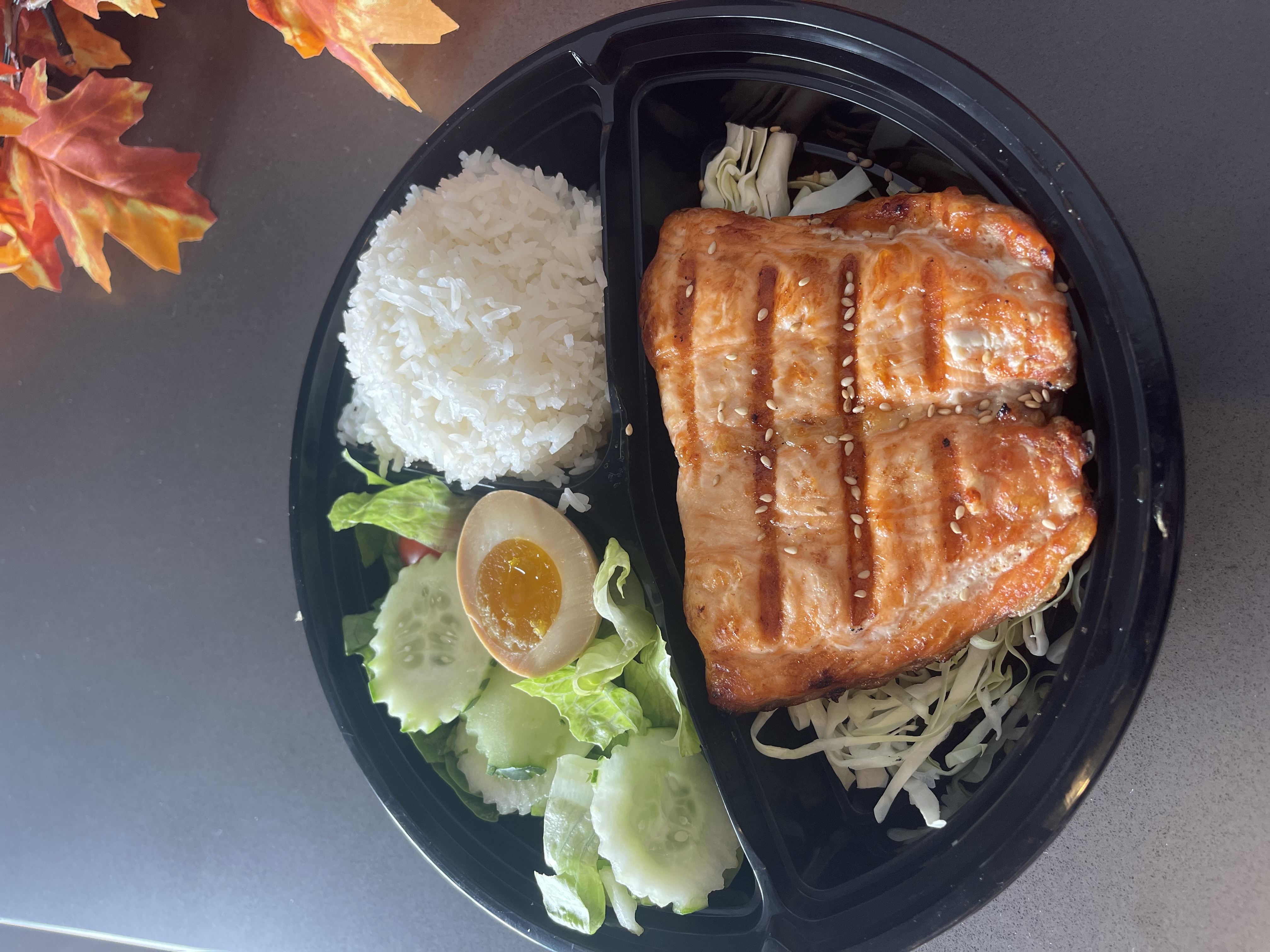 Order Salmon Teriyaki Bento food online from Poke Zone store, Oakland on bringmethat.com