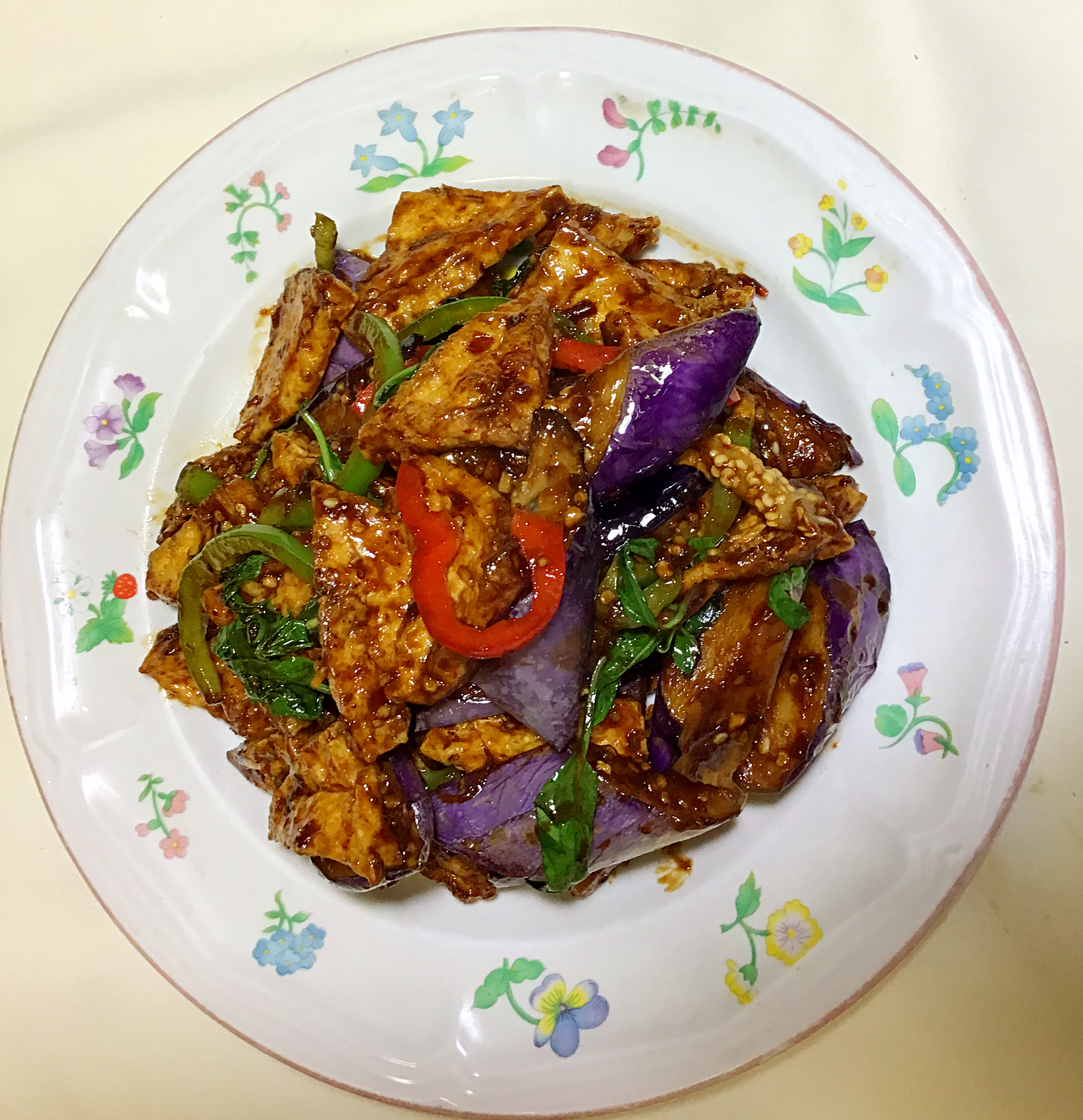 Order Eggplant with Fried Tofu in Basil Sauce 香菜茄子 food online from Win Garden store, San Francisco on bringmethat.com