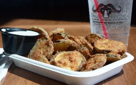 Order Fried Pickles food online from Divine Bovine Burgers store, Tucson on bringmethat.com