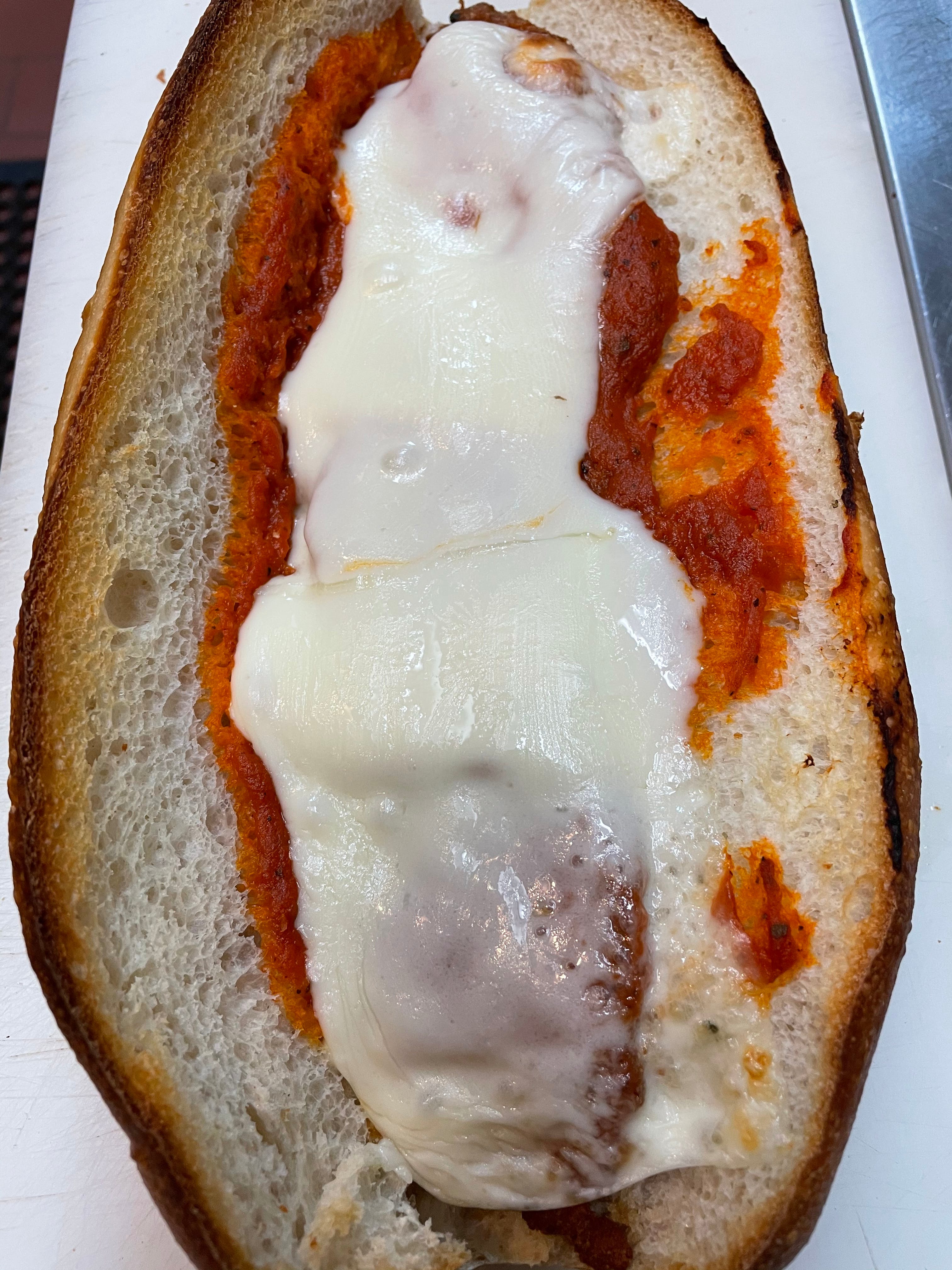 Order Eggplant Parm Sandwich - 10'' food online from Michelangelo's Pizza store, East Brunswick on bringmethat.com