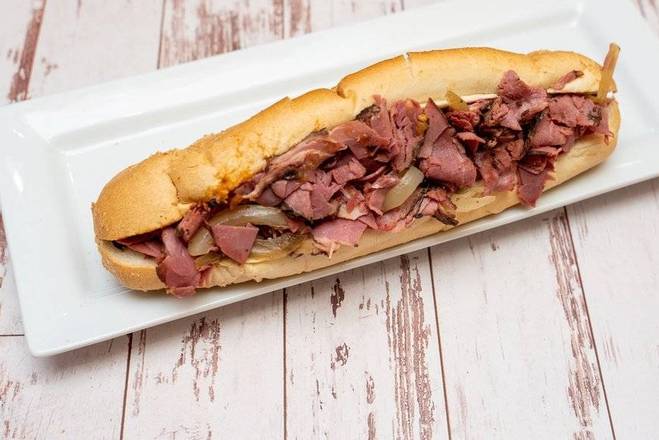 Order 17 Hot Pastrami Hoagie food online from Cheesesteak Grille store, Roseville on bringmethat.com