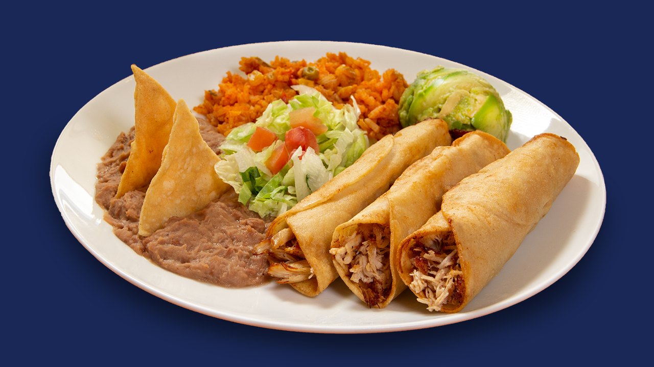 Order Plate Flautas Ck Guisada food online from Taco Palenque - South 10th store, Mcallen on bringmethat.com