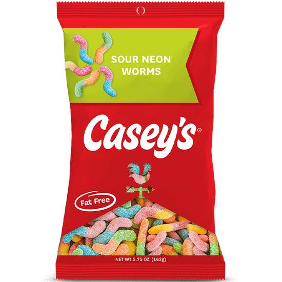 Order  Casey's Sour Neon Gummi Worms 5.75oz food online from Casey's store, La Vista on bringmethat.com