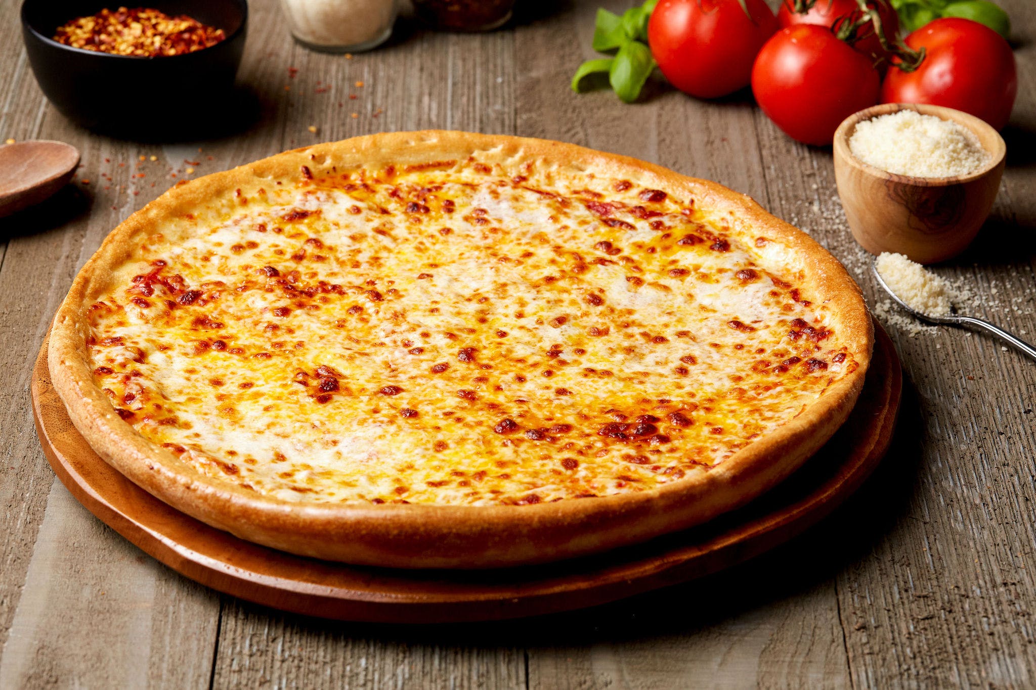 Order One Topping Pizza with Cheese - Small 9'' food online from Simple Simon Pizza store, Paola on bringmethat.com