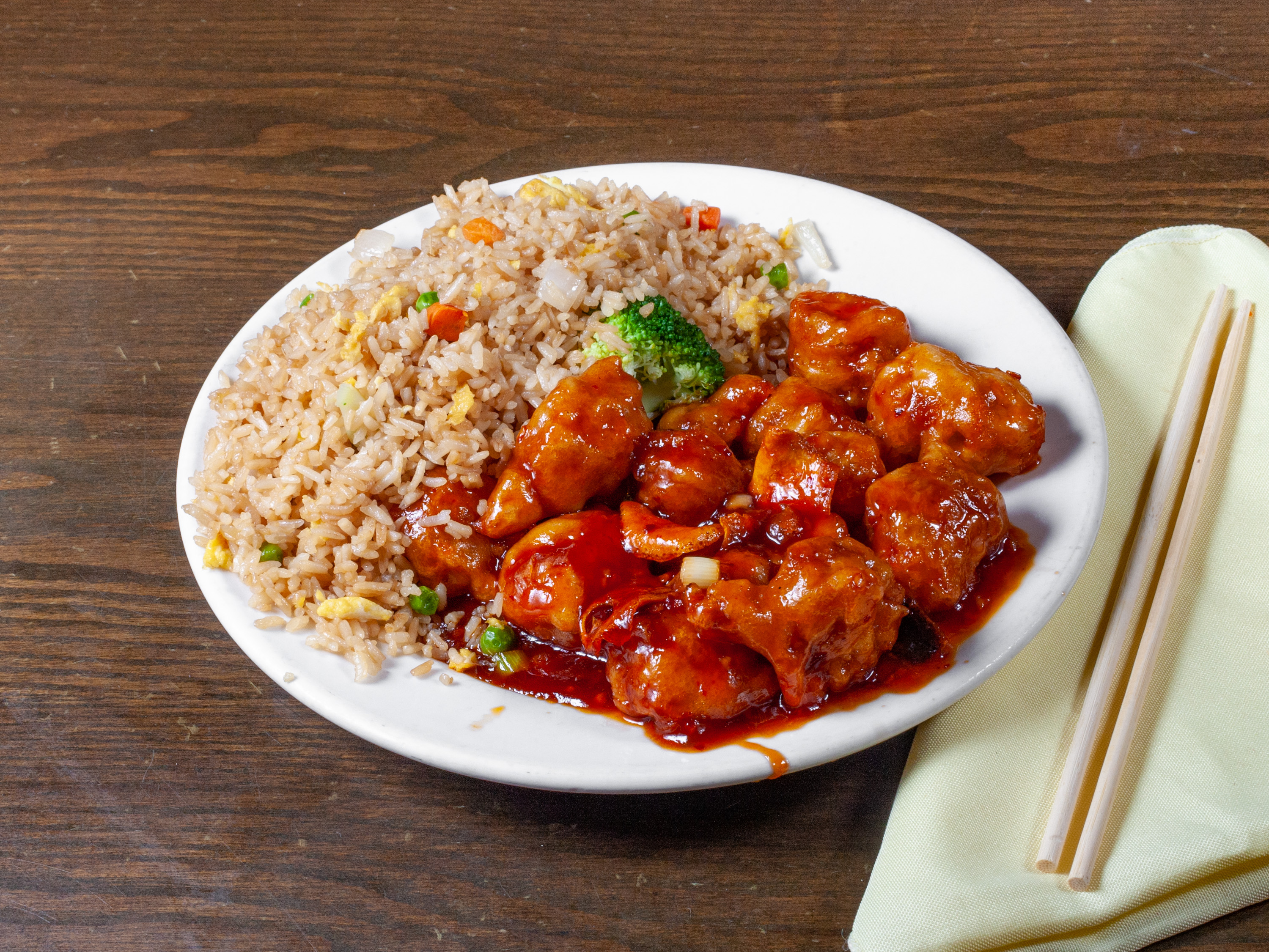 Order Spicy Orange Peel Chicken food online from Red Bowl Asian Bistro store, Columbia on bringmethat.com