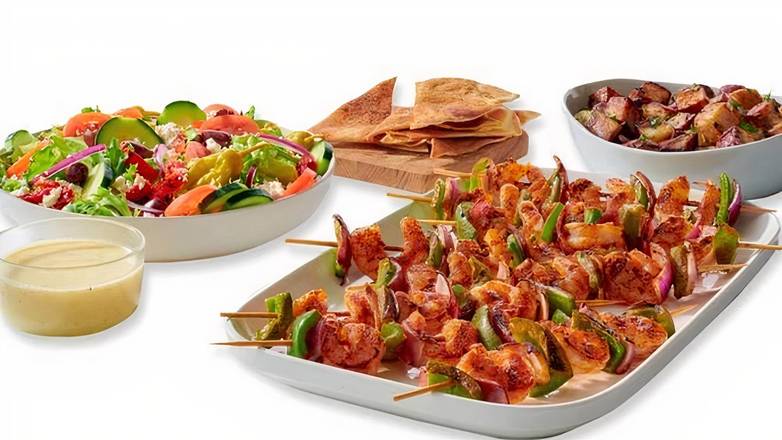 Order Grilled Shrimp Kebobs (for 6) food online from Taziki Mediterranean Café store, Sandy Springs on bringmethat.com