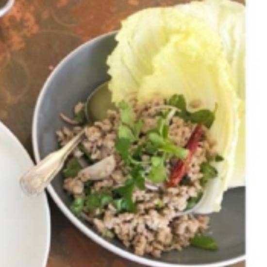 Order Chicken Larb food online from Otus Thai Kitchen & Coffee store, West Hollywood on bringmethat.com