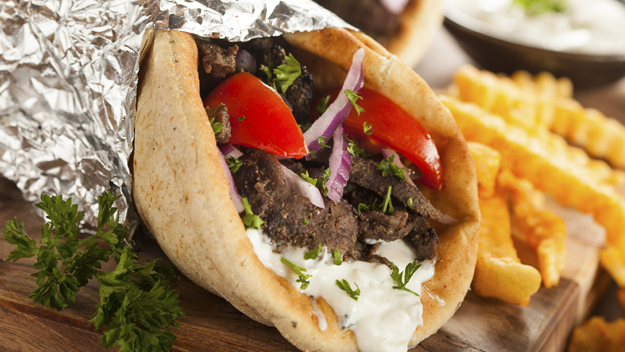 Order 2 Gyros on Pita, 2 Fries & 2 Can Sodas Special food online from Pizza Wali store, Forest Park on bringmethat.com