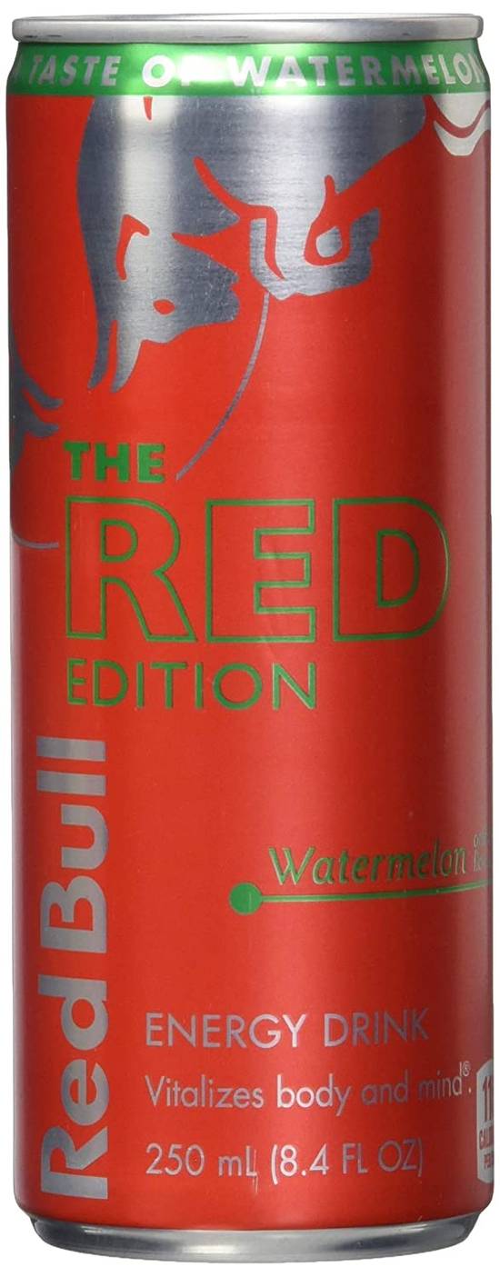 Order Red Bull Watermelon Summer Edition Energy Drink - 8.4 fl oz Can food online from Exxon Food Mart store, Port Huron on bringmethat.com