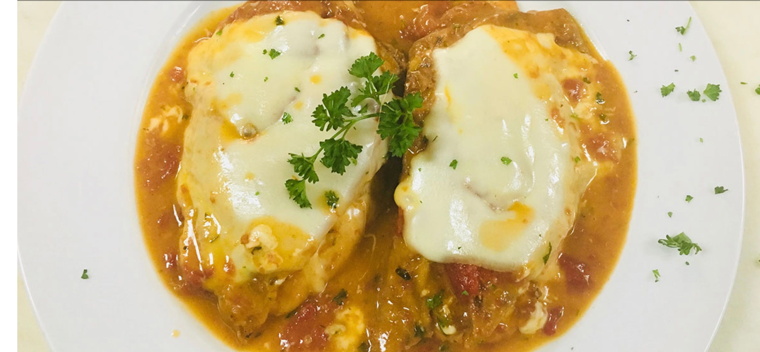 Order Chicken Sorrentino - Entree food online from Amici Pizza store, Peekskill on bringmethat.com
