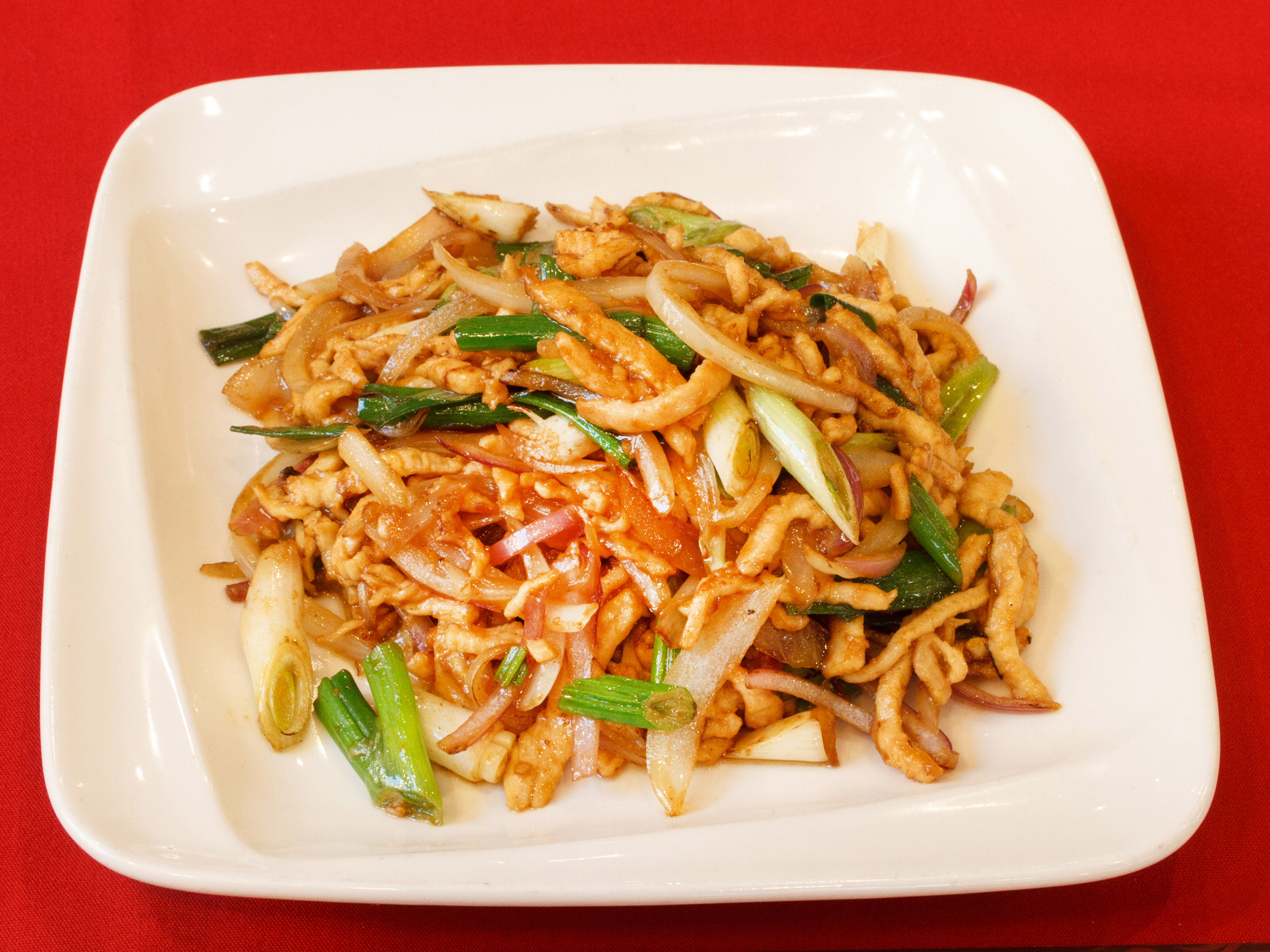 Order E04. Shredded Chicken with Scallions蔥爆雞絲 food online from Gourmet China House store, Boston on bringmethat.com