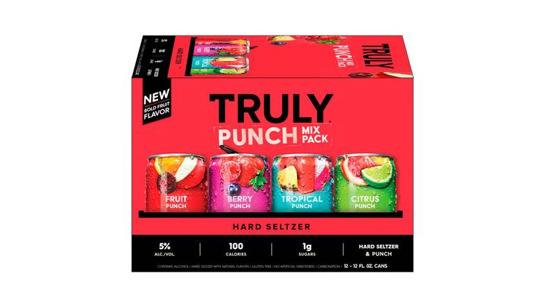 Order Truly Hard Seltzer Punch Variety Pack - 12 Count food online from Waldi Discount Liquor store, Ansonia on bringmethat.com