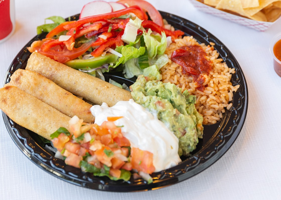 Order Taquitos de Pollo Plate food online from Taco Plus store, Los Angeles on bringmethat.com