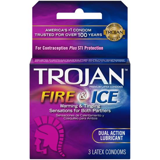 Order Trojan Fire & Ice Dual Action Condoms - Pack Of 3 food online from Exxon Food Mart store, Port Huron on bringmethat.com