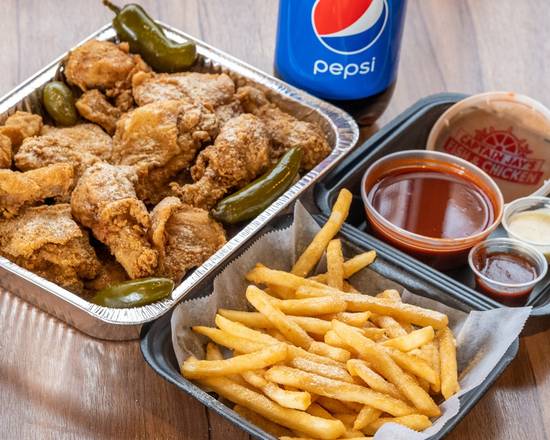 Order Special 20 Pieces Leg & Thigh, Large Fries & 2 Liter food online from Captain Jay Fish & Chicken store, Eastpointe on bringmethat.com