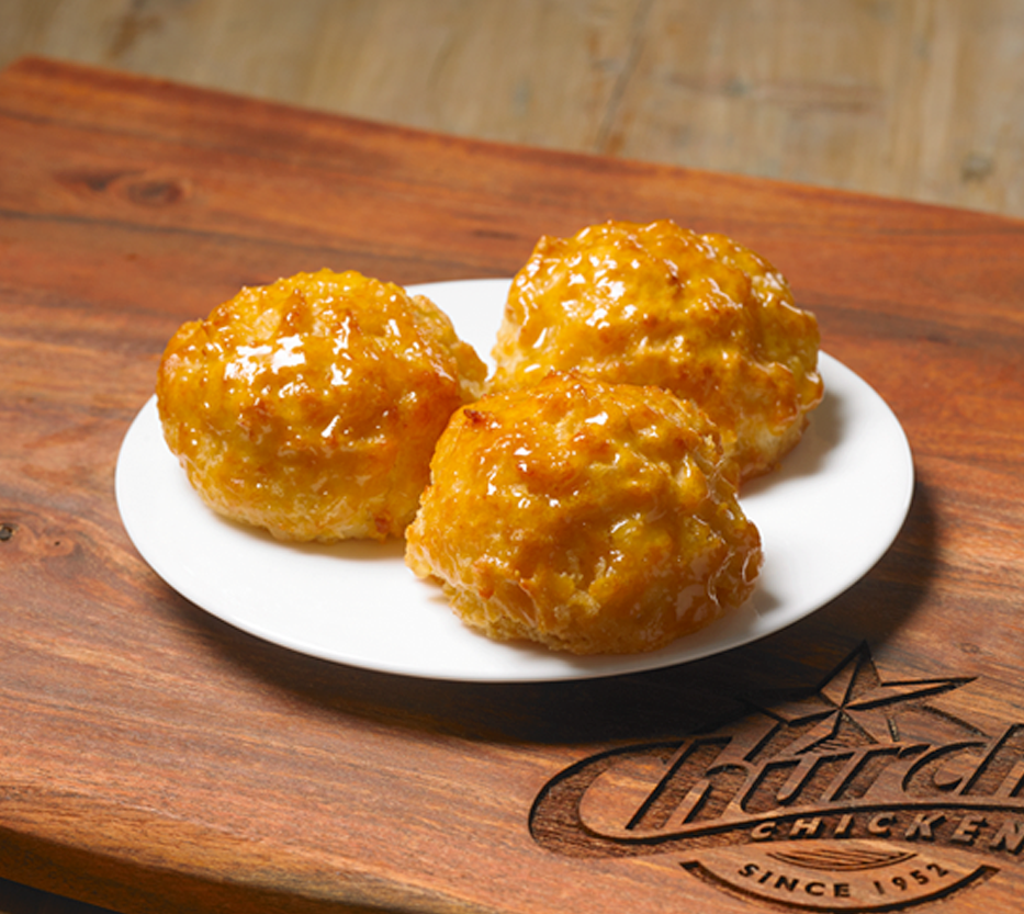 Order 3 Honey-Butter Biscuits™ food online from Church Chicken store, El Centro on bringmethat.com