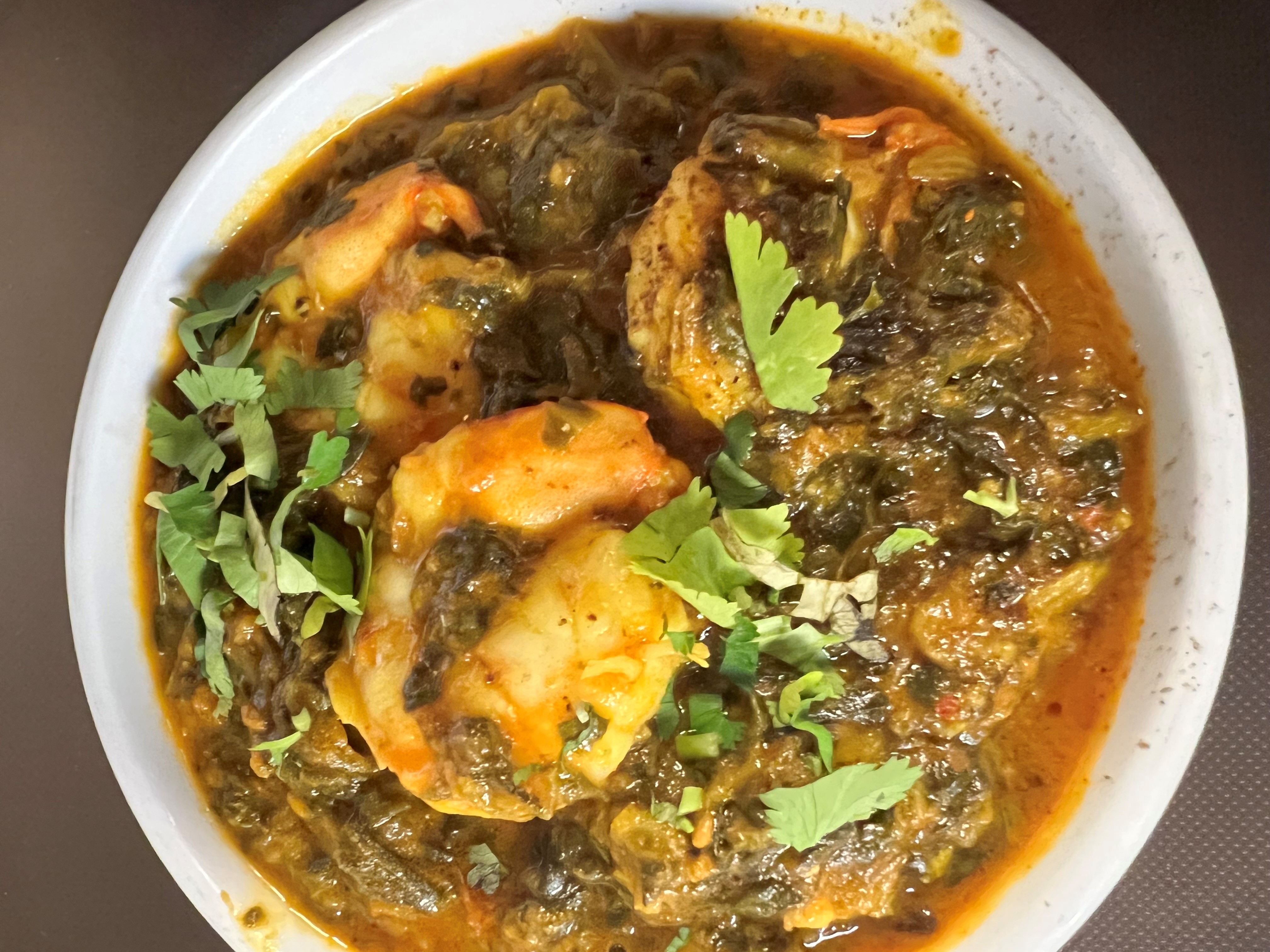 Order SHRIMP SAAG food online from Best of India - Nashville store, Nashville on bringmethat.com