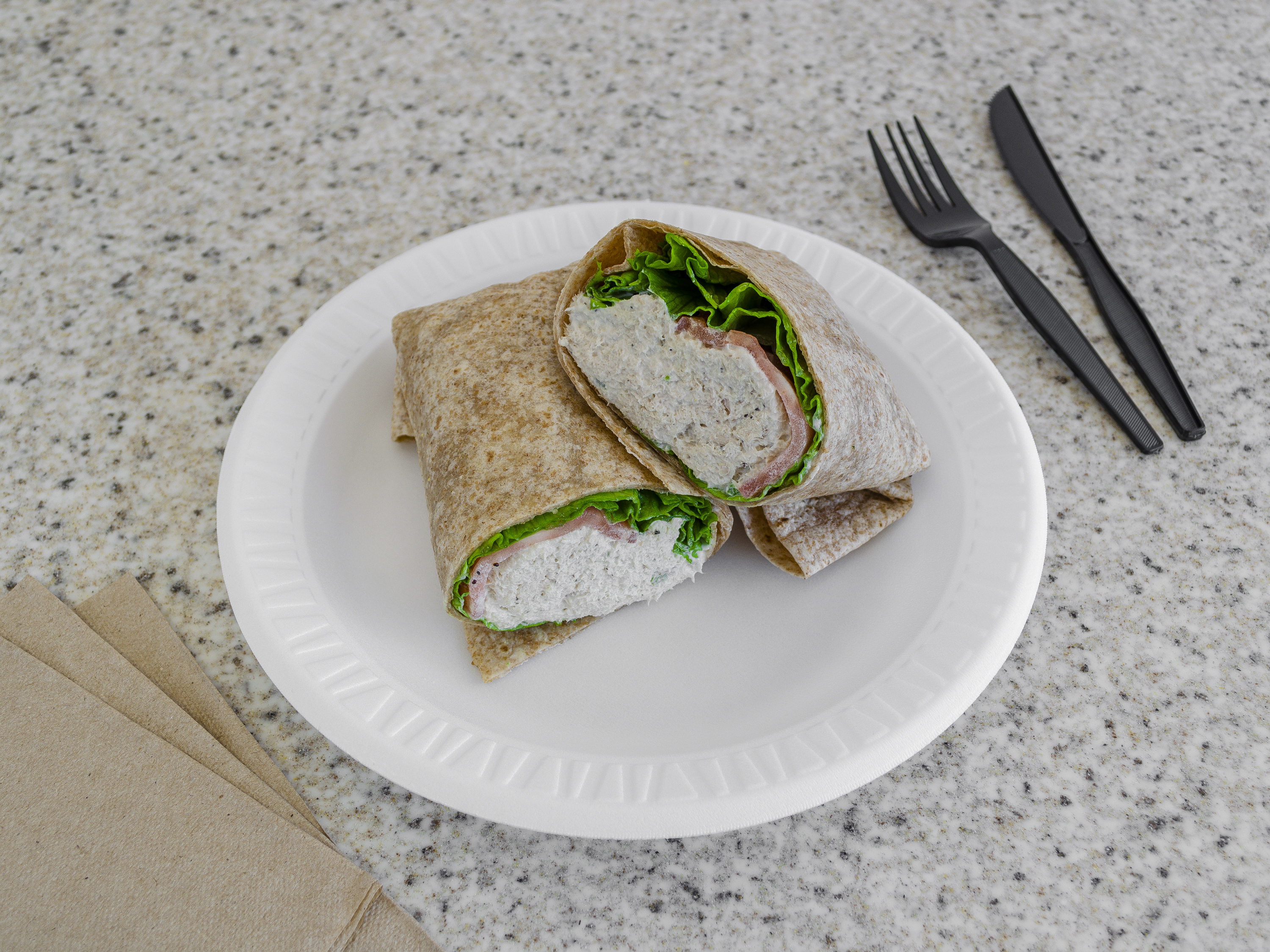 Order White Albacore Tuna Wrap Lunch food online from Manhattan Bagel store, Freehold on bringmethat.com