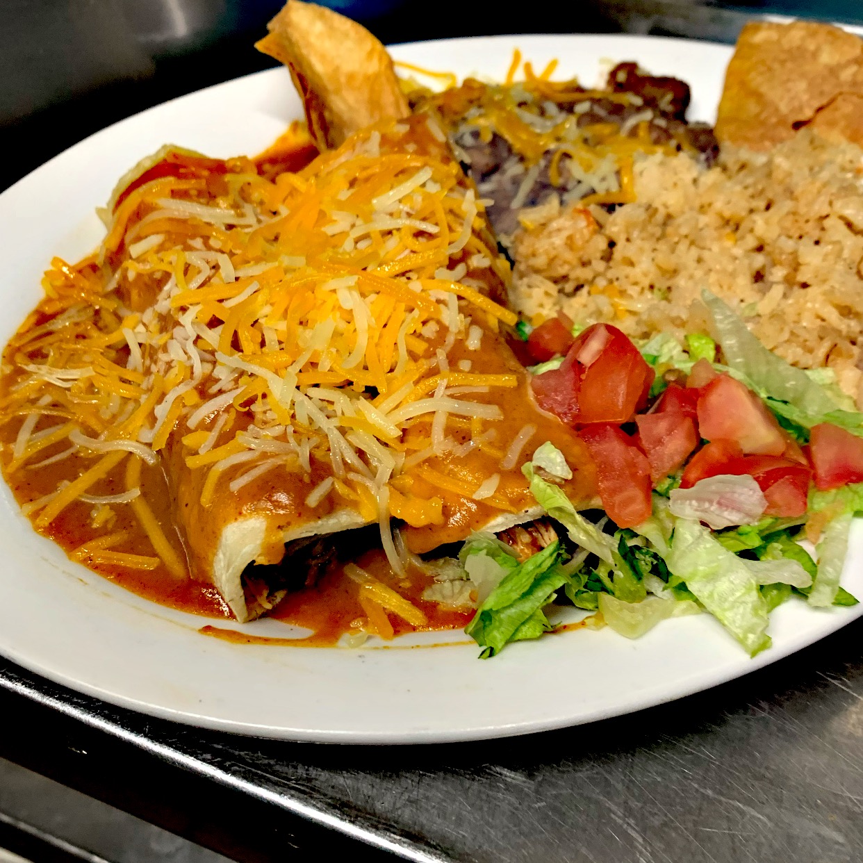 Order Enchiladas Plate food online from Benny Mexican Kitchen At Earls Castle store, Bullhead City on bringmethat.com