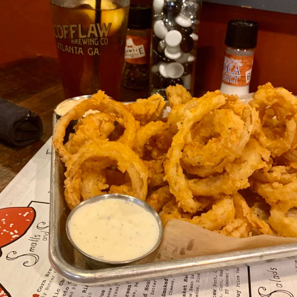 Order Onion Rings food online from Bowtie Barbecue store, Savannah on bringmethat.com