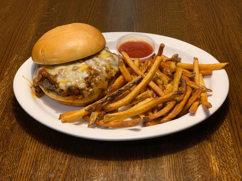 Order Chili Cheese Burger food online from Smoking Pig BBQ store, Fremont on bringmethat.com