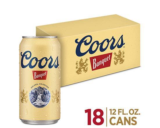Order Coors Banquet, 18pk-12oz can beer (4.2% ABV) food online from Samco Food Store store, Bakersfield on bringmethat.com