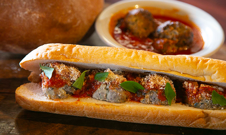 Order Meatball Parmesan Sandwich food online from Russo's New York Pizzeria - Broadway store, Pearland on bringmethat.com