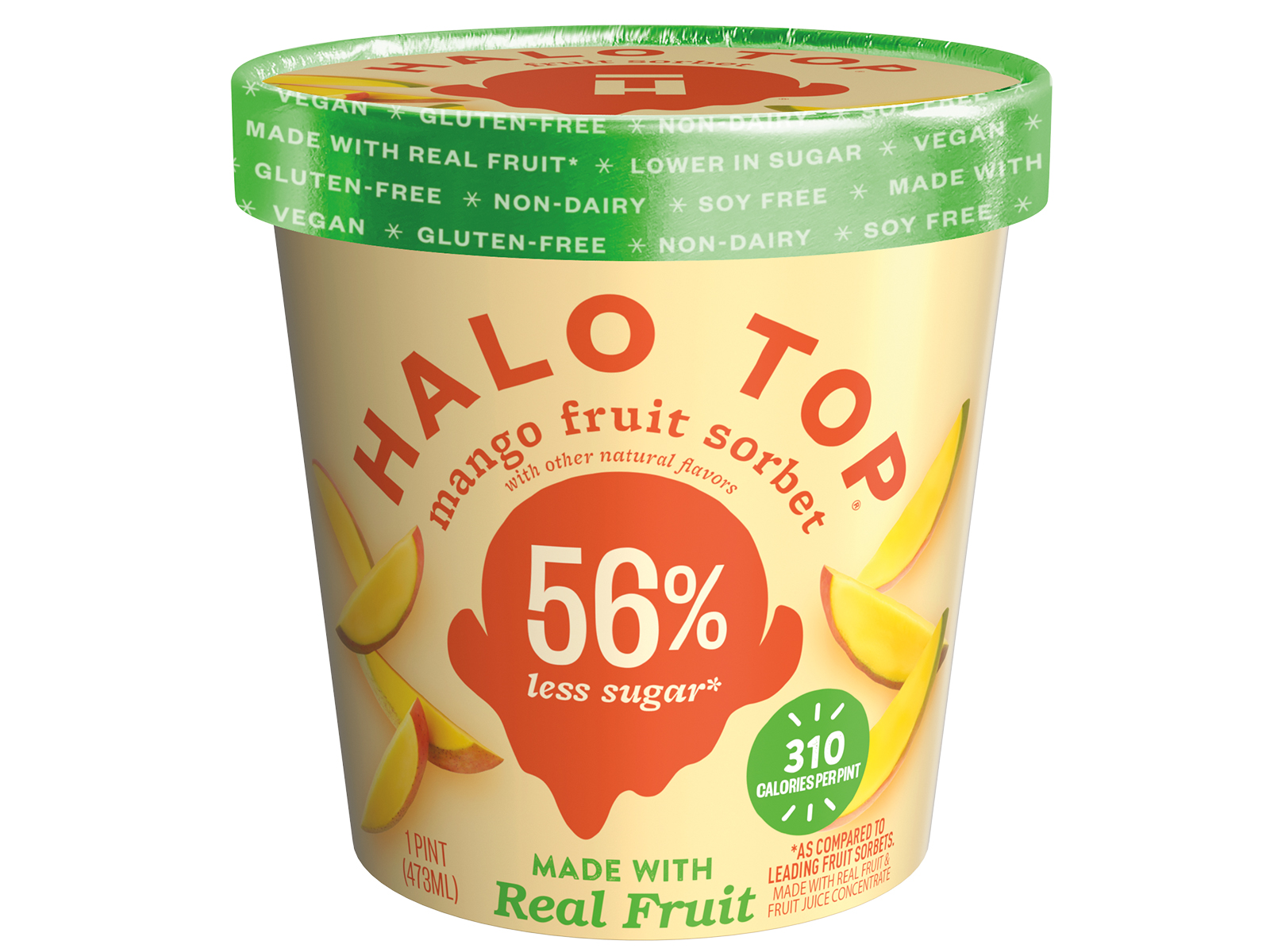 Order Halo Top Mango Sorbet food online from The Ice Cream Parlor store, Colorado Springs on bringmethat.com