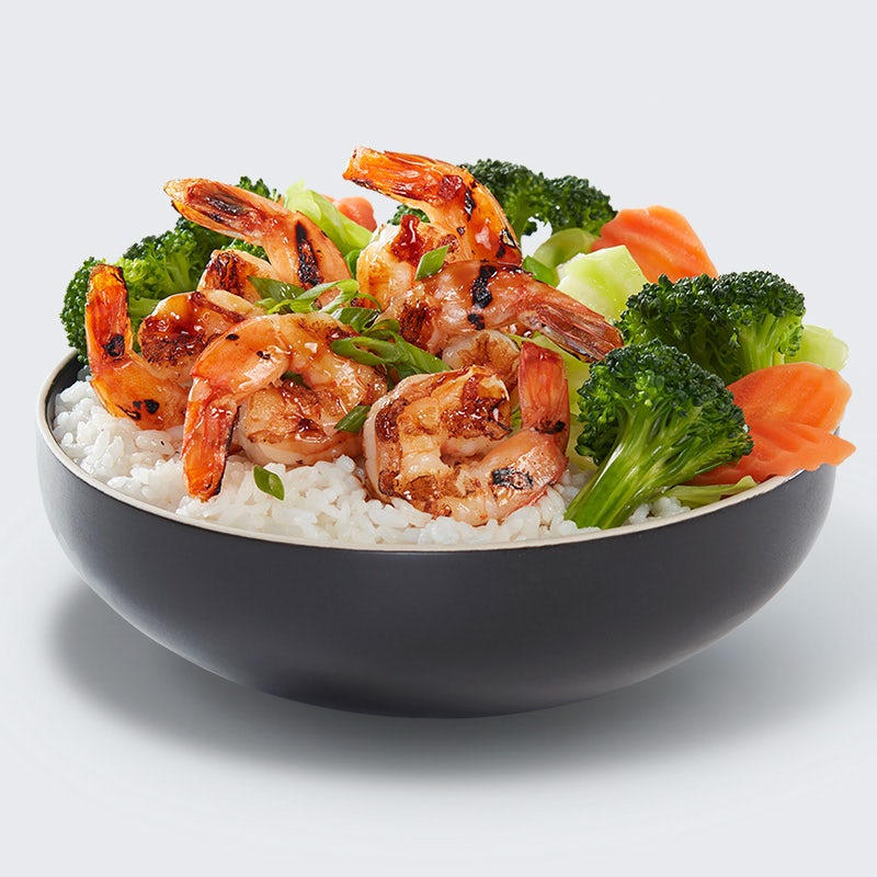 Order Shrimp Veggie Bowl food online from Waba Grill store, South Gate on bringmethat.com