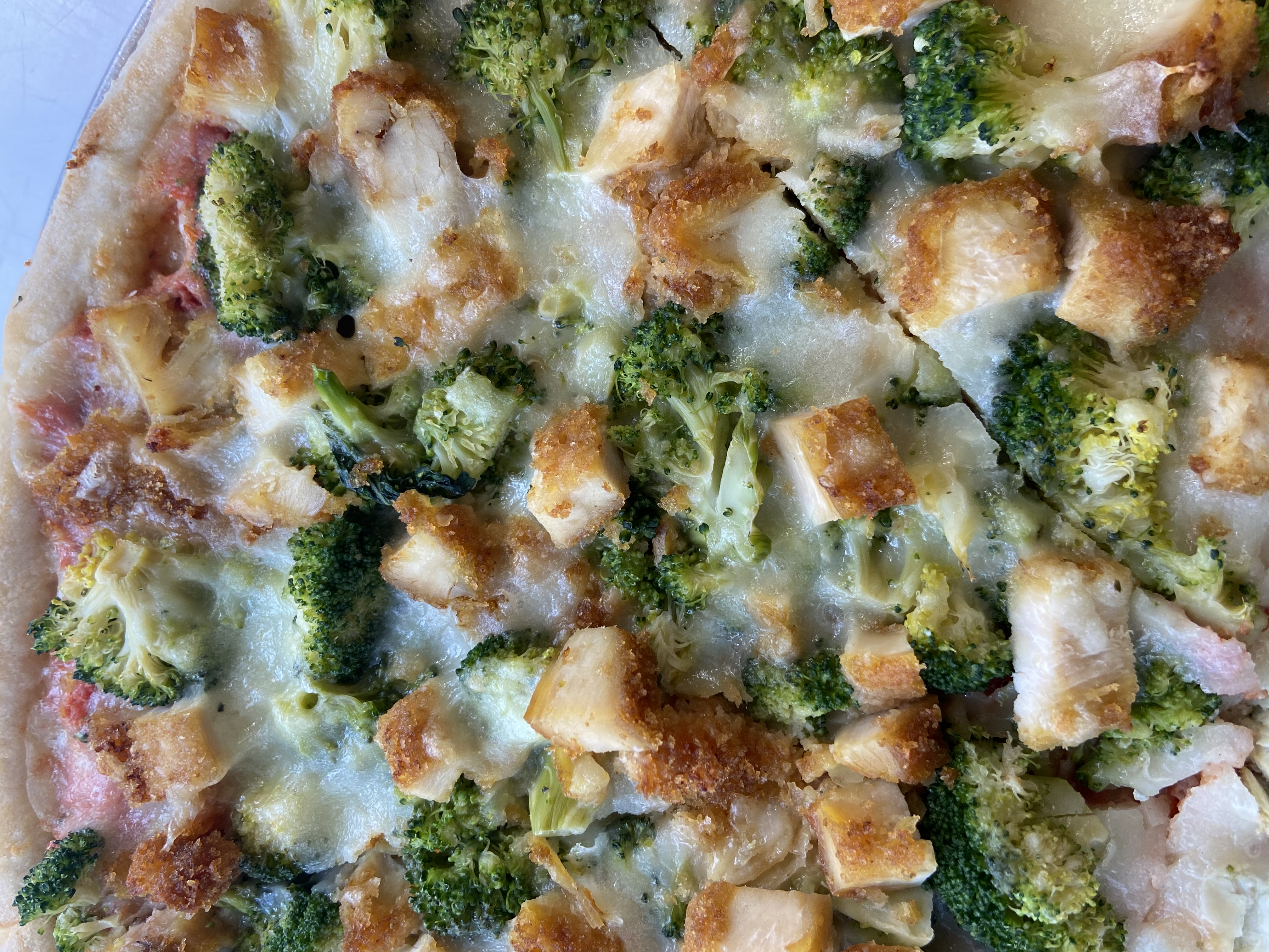 Order CHICKEN BROCCOLI PIZZA  food online from Wholesome Factory store, New York on bringmethat.com