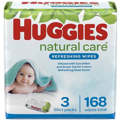 Order Huggies Refreshing Clean Refreshing Baby Wipes Flip-Top Packs Cucumber & Green Tea - 56.0 ea x 3 pack food online from Walgreens store, Metairie on bringmethat.com