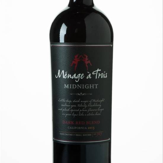 Order Menage a Trois Midnight Red Blend food online from Liquor Wine & Beer World store, Santa Monica on bringmethat.com
