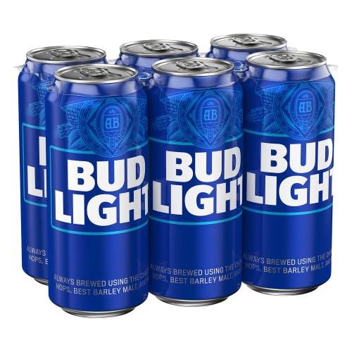 Order Bud Light · Domestic Beer (6 x 16 fl oz) cans food online from D & B Liquor store, Olmos Park on bringmethat.com