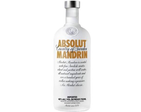 Order Absolut, Mandrin Flavored Vodka · 1 L food online from House Of Wine store, New Rochelle on bringmethat.com