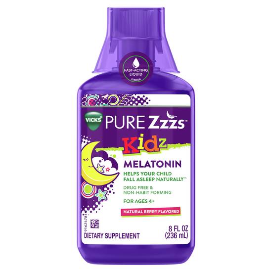 Order Vicks Zzzquil Pure Z Child Melatonin Liquid (8 oz) food online from Rite Aid store, EUGENE on bringmethat.com