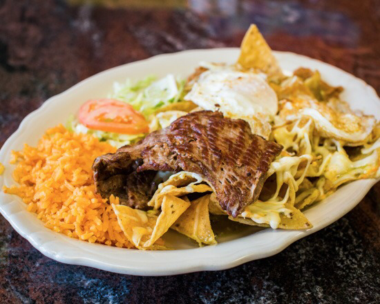 Order Chilaquiles con Carne food online from Jalisco Express Restaurant store, Cicero on bringmethat.com