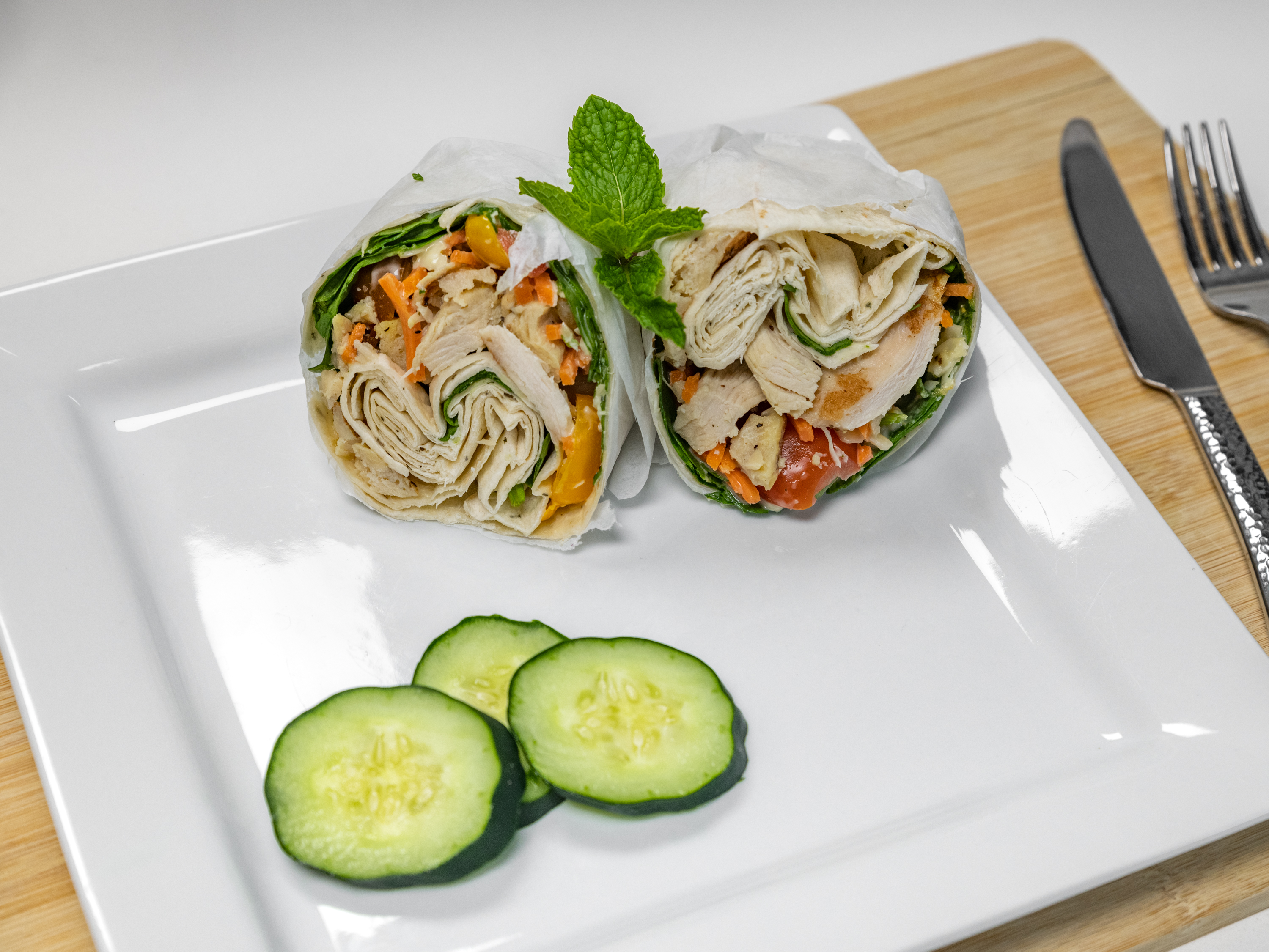Order Chicken Caesar Wrap food online from A Spoonful Of Health With Leigh M Café store, Atlanta on bringmethat.com
