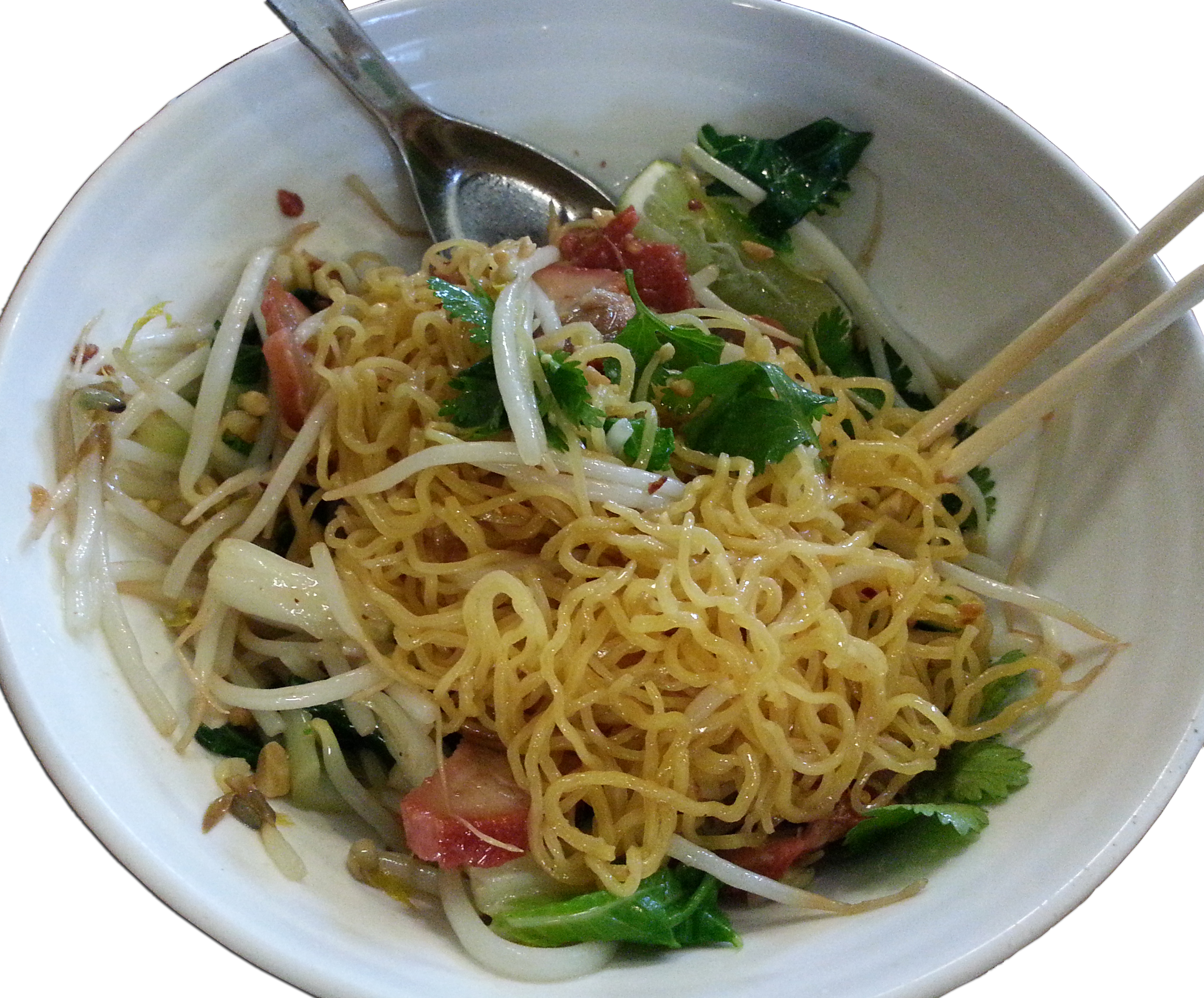 Order N3. Bamee Tom Yum with BBQ Pork food online from Thai Noodles Cafe store, Libertyville on bringmethat.com