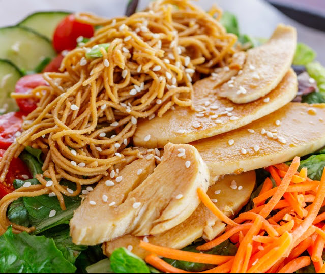 Order Asian Chicken Salad food online from Baggins Gourmet Sandwiches store, Tucson on bringmethat.com